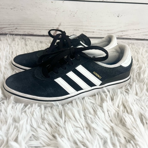 Adidas Busenitz Skate Shoe Black and White Striped Sneakers Size 8 - Picture 3 of 14